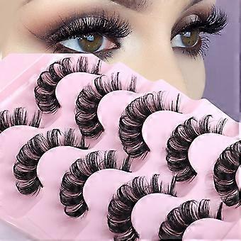 5 Paar künstliche Wimpern – dicht, realistisch geschwungen, natürlicher Look für tägliches Make-up und Wimpernverdichtung