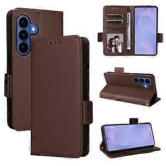 Compatibile con Samsung Galaxy S26: custodia protettiva a portafoglio magnetica in pelle PU con supporto e scomparti per carte.