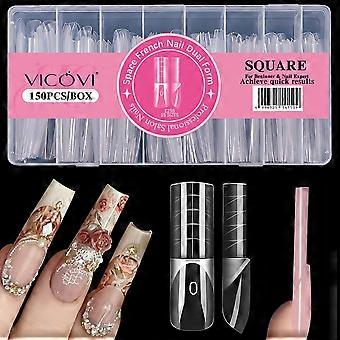 Space French Nail Mold, Quick Light Therapy Crystal Extension Nail Tips 150pcs