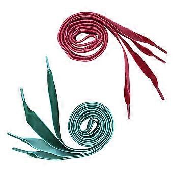 Silk Velvet Wide Flat Shoelaces for Shoes 2Pairs Shoe Accessories