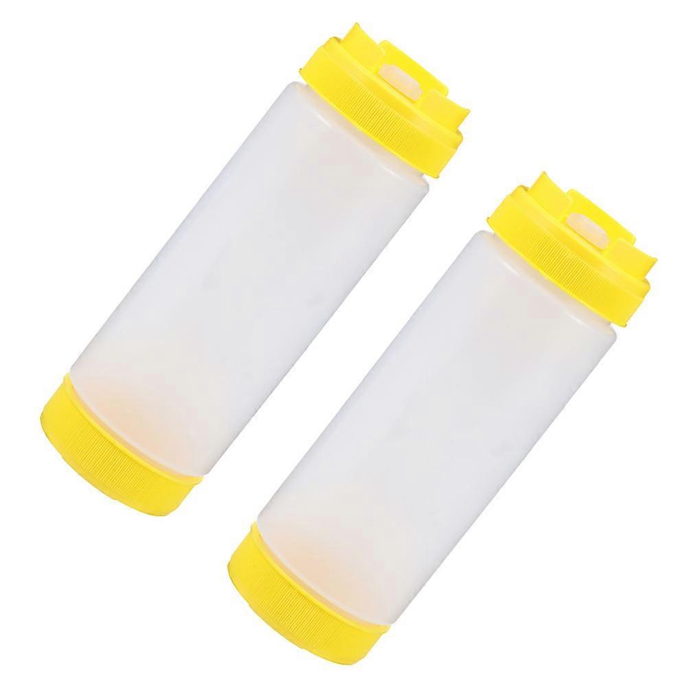 Ketchup Bottles Two-Headed Squeeze Bottle for Storage 2Pcs