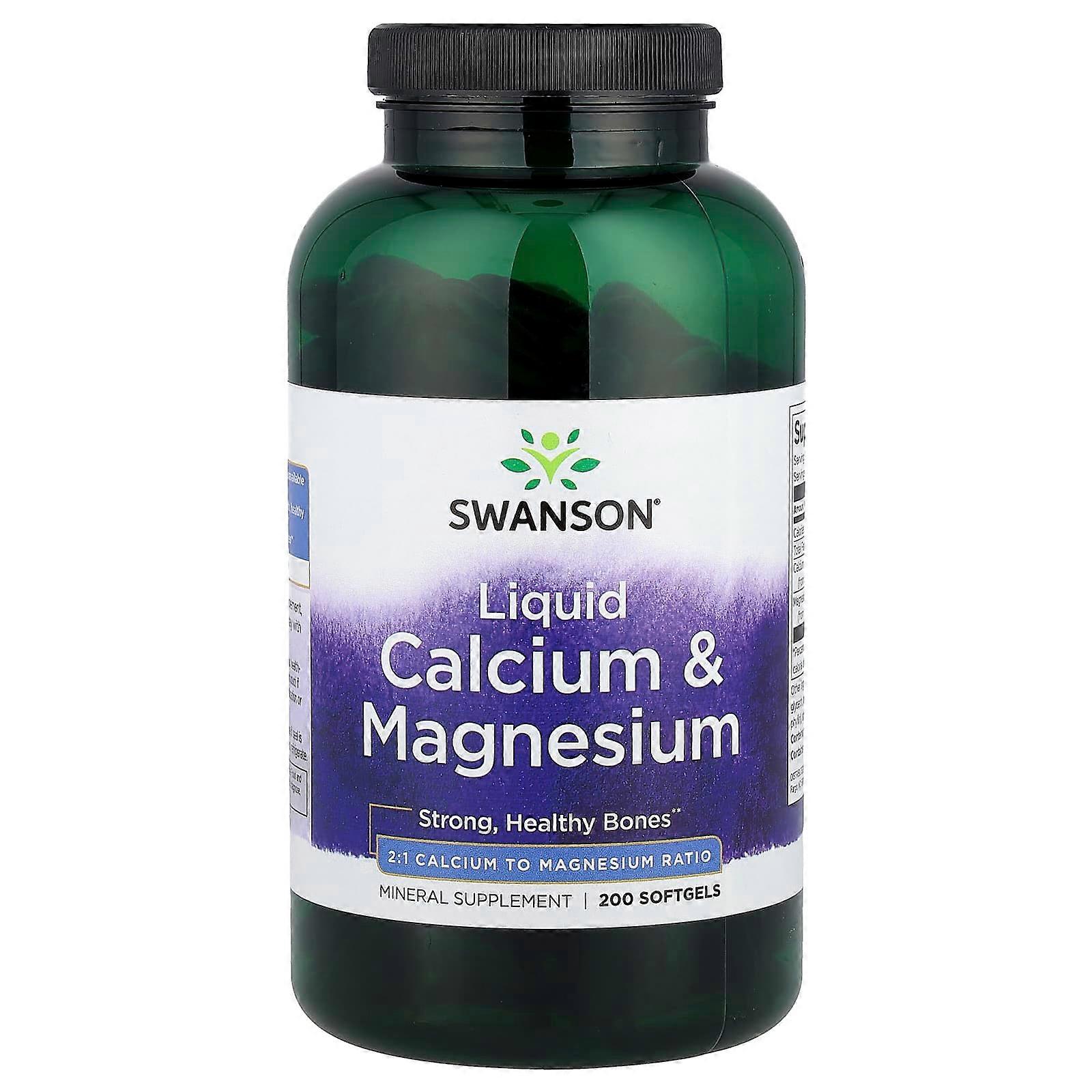 Swanson, Liquid Calcium & Magnesium , 200 Softgels