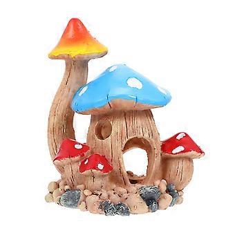 Camarão Decorativo Caverna Aquário Cogumelo Casa Peixes Tanque Paisagem Decor
