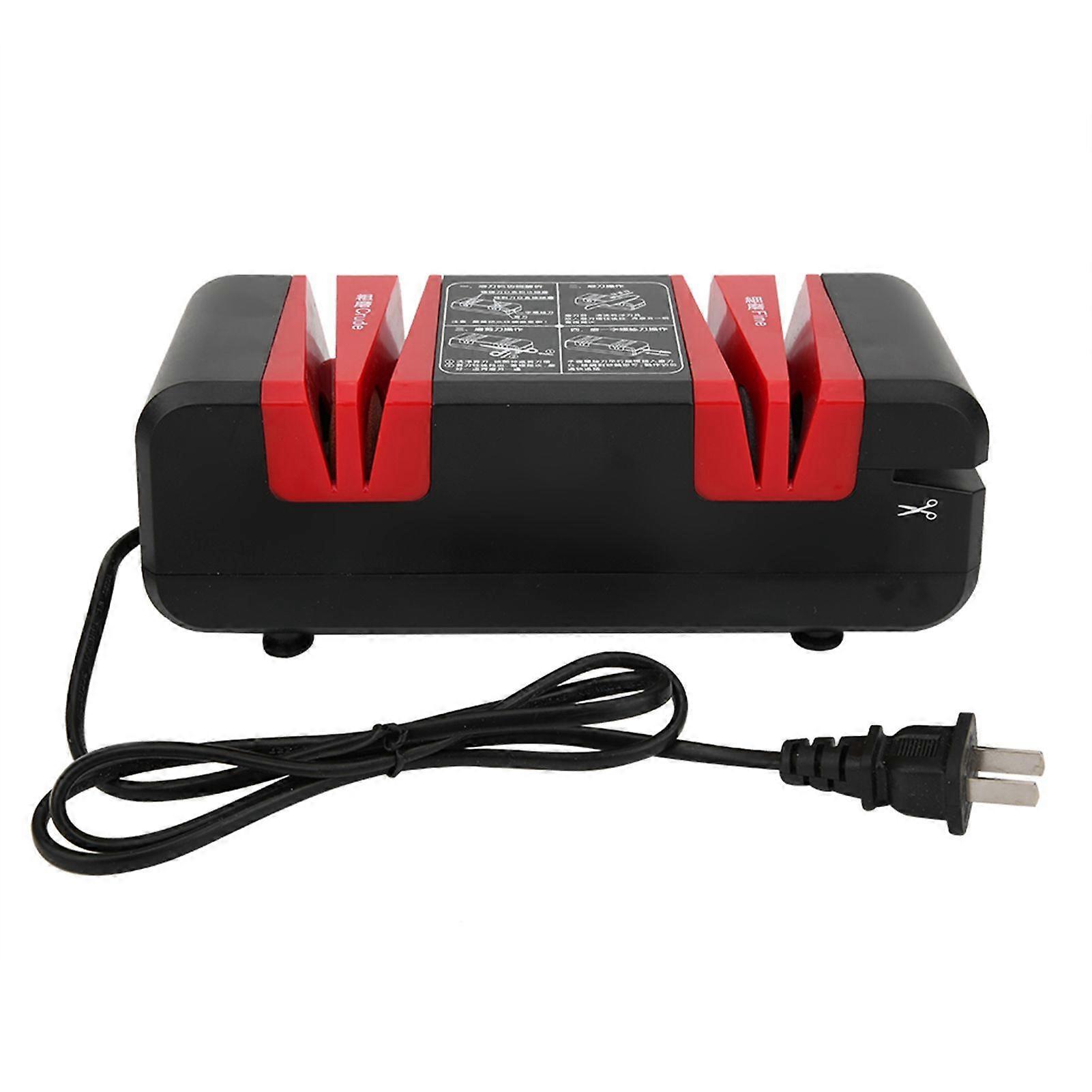 Muti Functional Automatic Electric Blades Sharpener Kitchen Knife Scissors Sharping Machine CN (BlackRed )