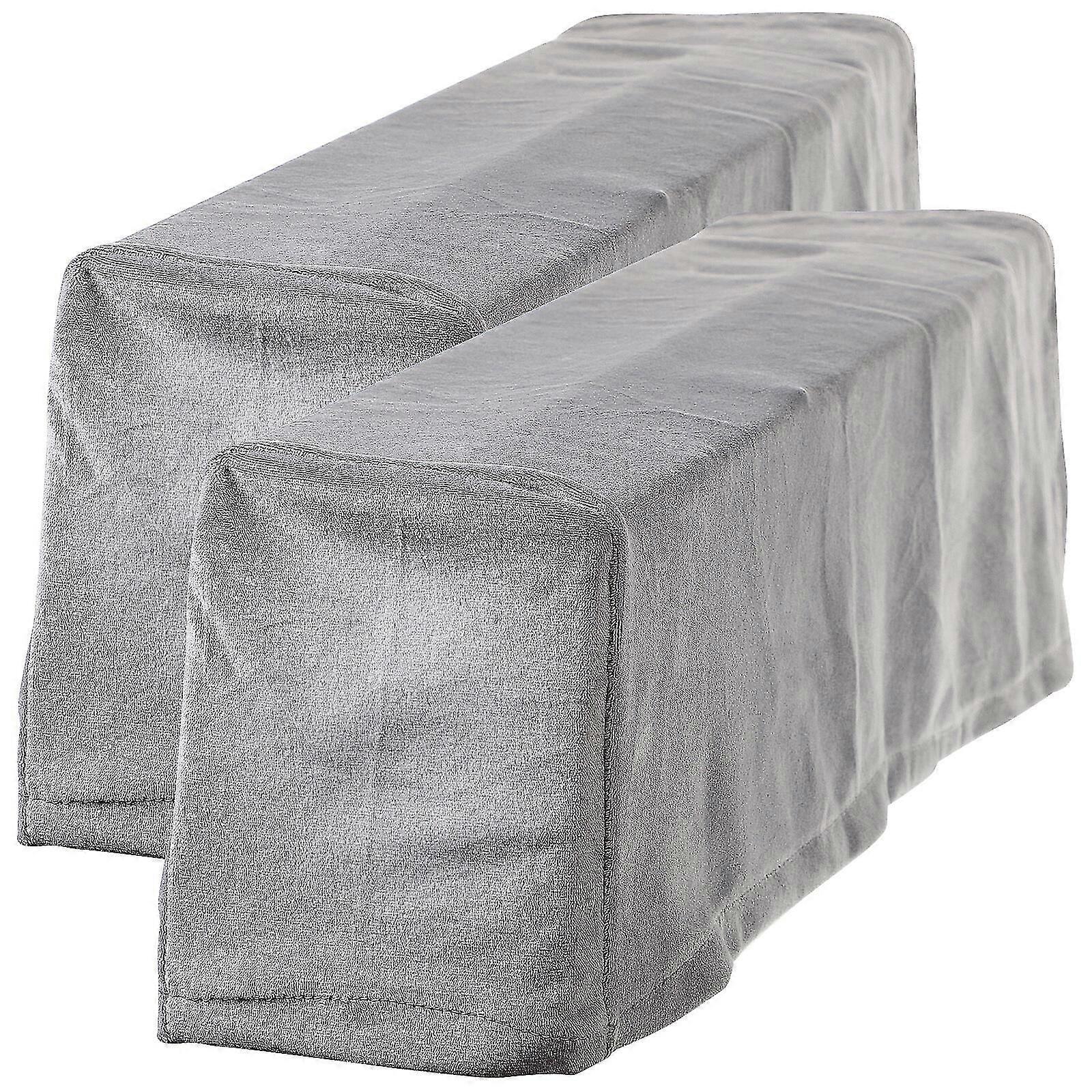 2Pcs Universal Sofa Armrest Cover Elastic Armrest Protector Solid Color Armrest Protective Cloth Grey