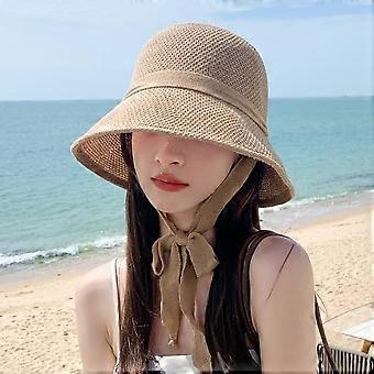 Fashion Breathable Straw Hat Adjustable Large Brim Fisherman Cap Outdoors Shade Sun Hat Outdoors