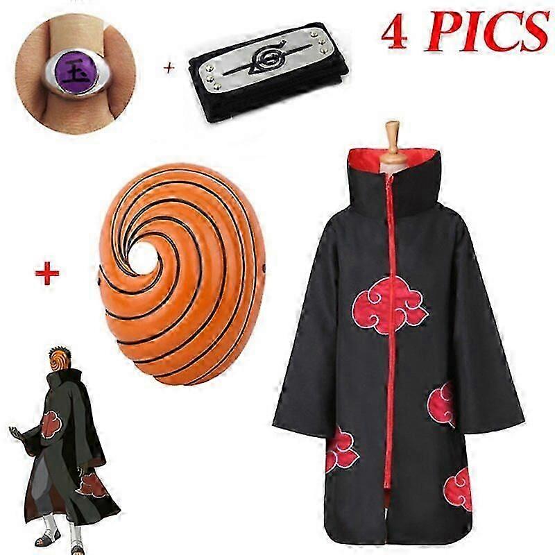 Ydcy Akatsuki Uchiha Tobi Obito Akatsuki Cosplay Costume Cloak Mask Halloween Cosplay L
