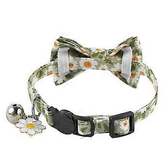 Bowtie Cat Collar with Bell Classic Floral Kitten Collars with Removable Bow Tie Adjustable Collar for Kitty Puppy Small Dogs