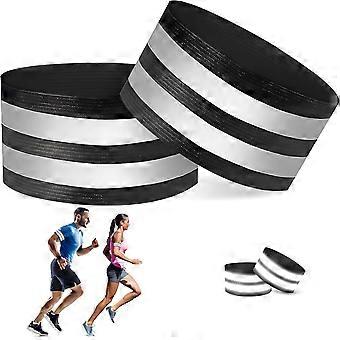 Set van 2 reflecterende armbanden, verstelbaar en waterdicht, met elastische banden. Veiligheid voor buitensporten, hardlopen, fietsen, wandelen, motorrijden, volwassenen en kinderen.