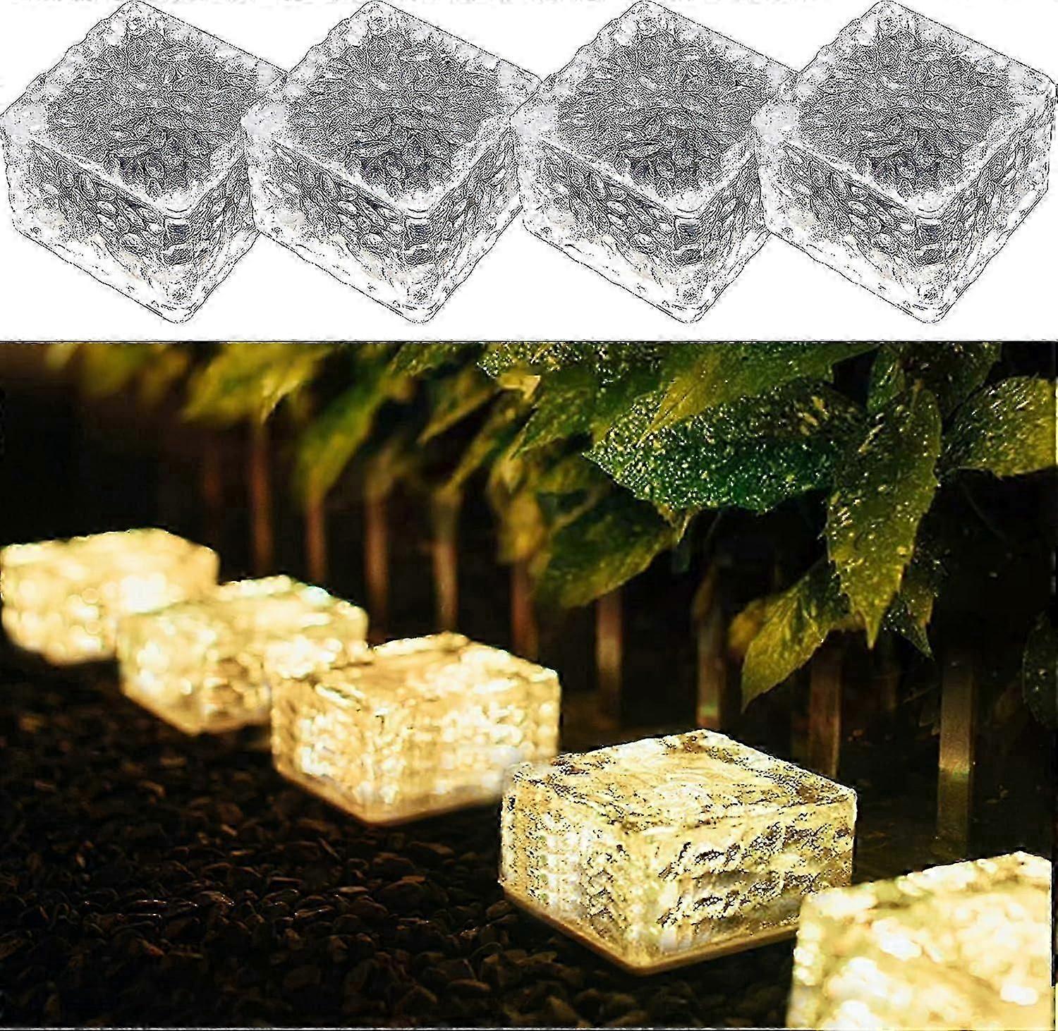 4PCS Warmwhite Light Solar Light PVC Brick