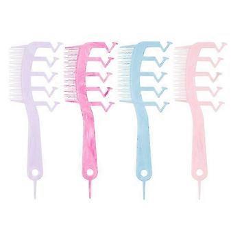 4pcs Double Sided Hair Styling Comb Z Shaped Wide & Fine Tooth for Bangs Hair Parting