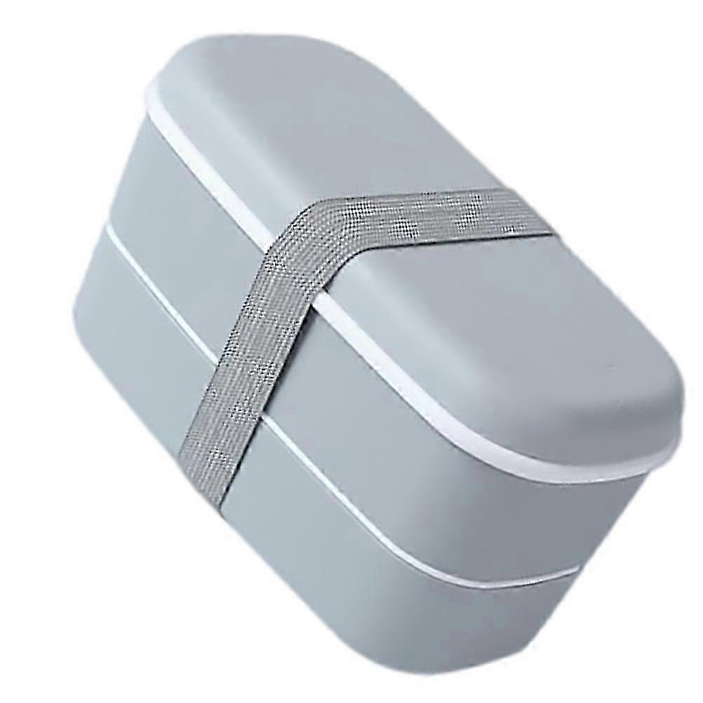Bento Box Double Layer Lunch Box for Storage 1Set Grey PP