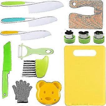 13Pcs Kids Wooden Kitchen Knife Set, Child-Safe Cooking Tools, Safe Materials for Real Cooking, Learning & Hands-On Skill Development