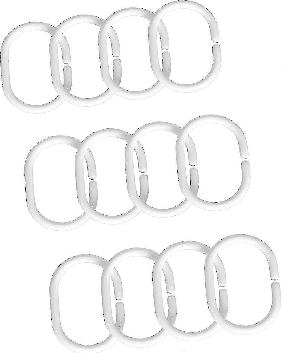24 Pack Shower Curtain Rings - (White)