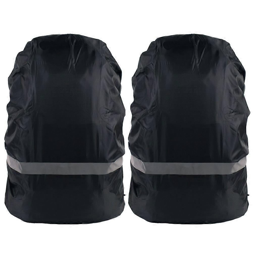 2Pcs Waterproof Backpack Rain Covers Reflective Stripe Backpack Covers M