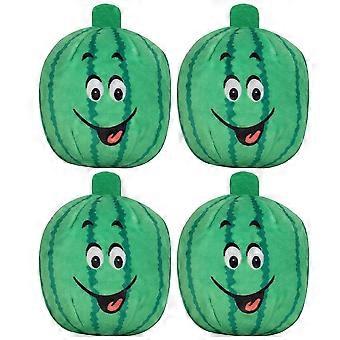 Lot de 4 jouets en peluche doux en forme de pastque pour animaux de compagnie, jouets  mcher interactifs pour chiens et chats, soulageant l'ennui