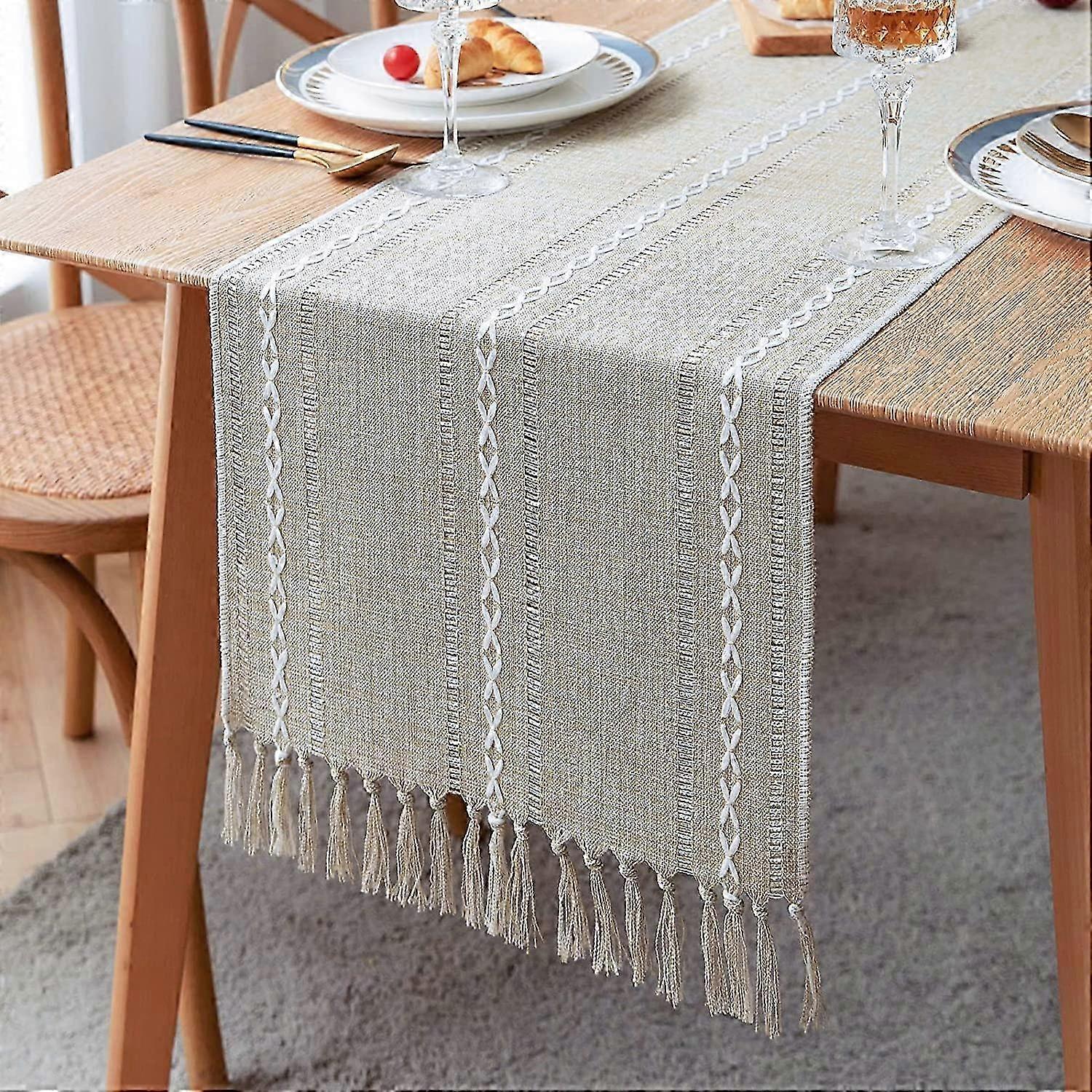 72 inches Rustic Linen Table Runner