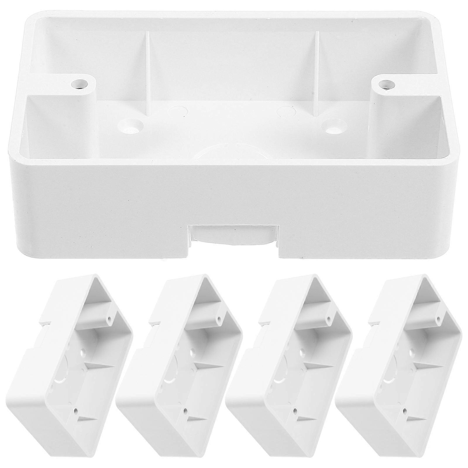 5 Pcs Wall Socket External Installation Flame Retardant Junction Box Home Decor