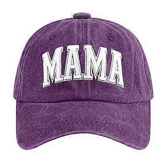 „Mama und ich“-Baseballkappe, verstellbar, Baumwolle, bestickt, Partnerlook für Eltern und Kind, Lila
