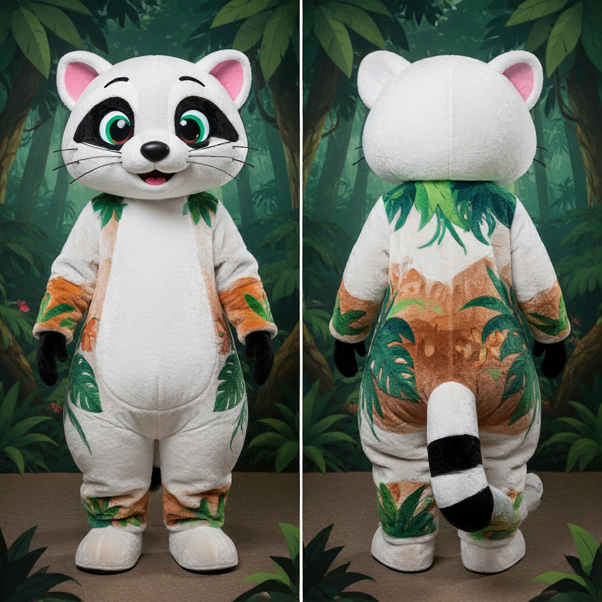 MASTICOT White Rounded Civet Mascot