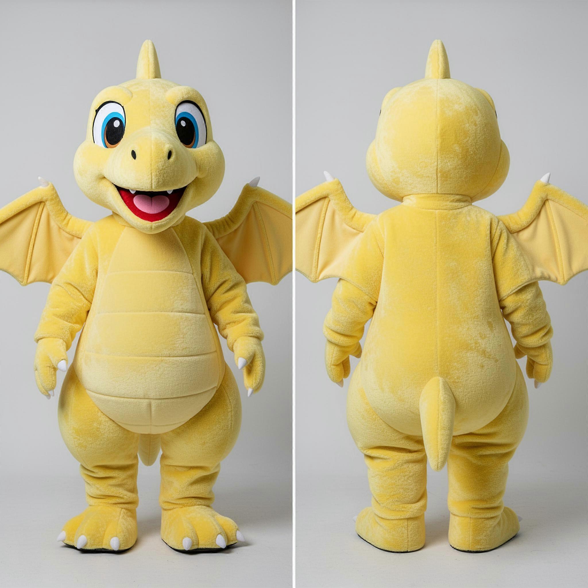 MASTICOT Lemon Yellow Cartoon Pterodactyl Mascot