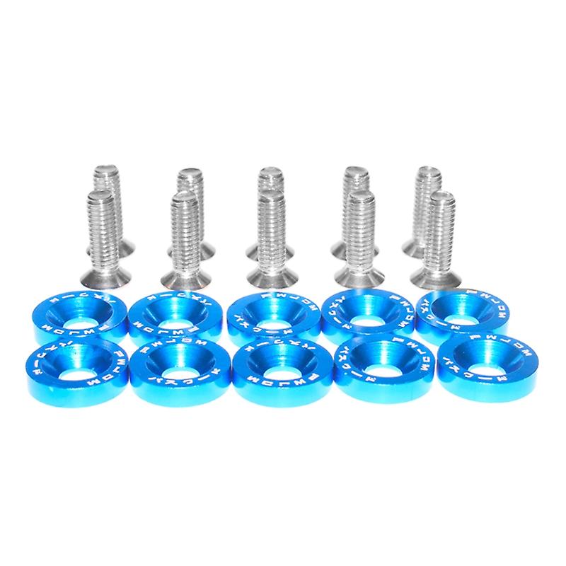 10pcs M6 Modified Hex Fasteners Washer Engine Concave Screws For Jdm Car