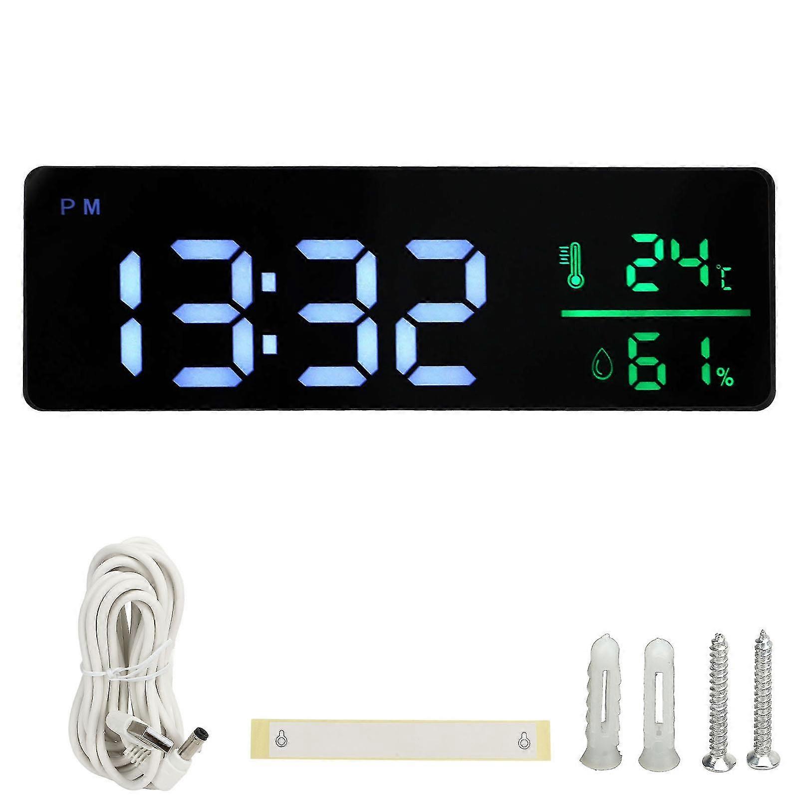 Large Mirror-Finish LED Alarm Clock