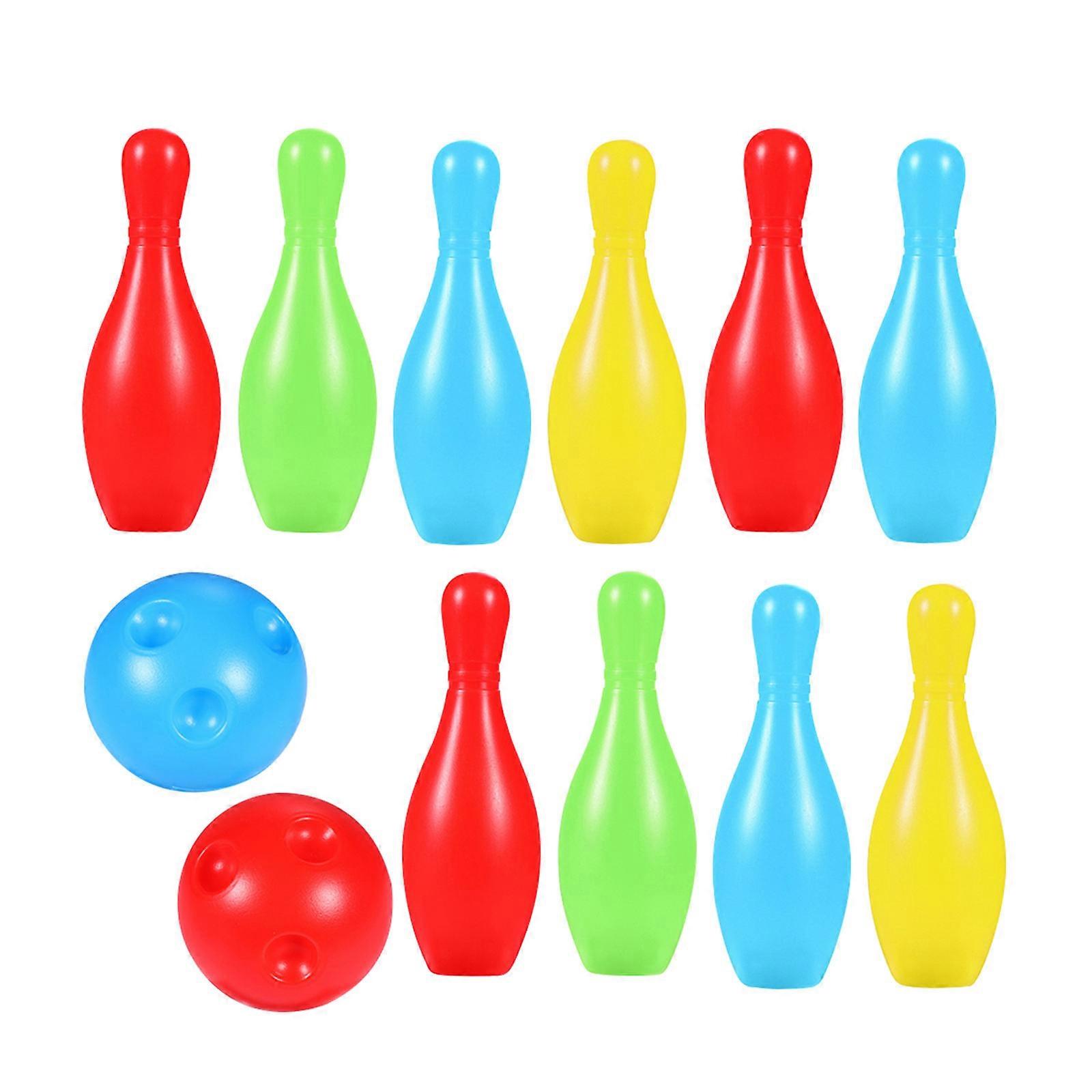 Assorted Color Bowling Toy Mini Plastic Set for Playing 1Set