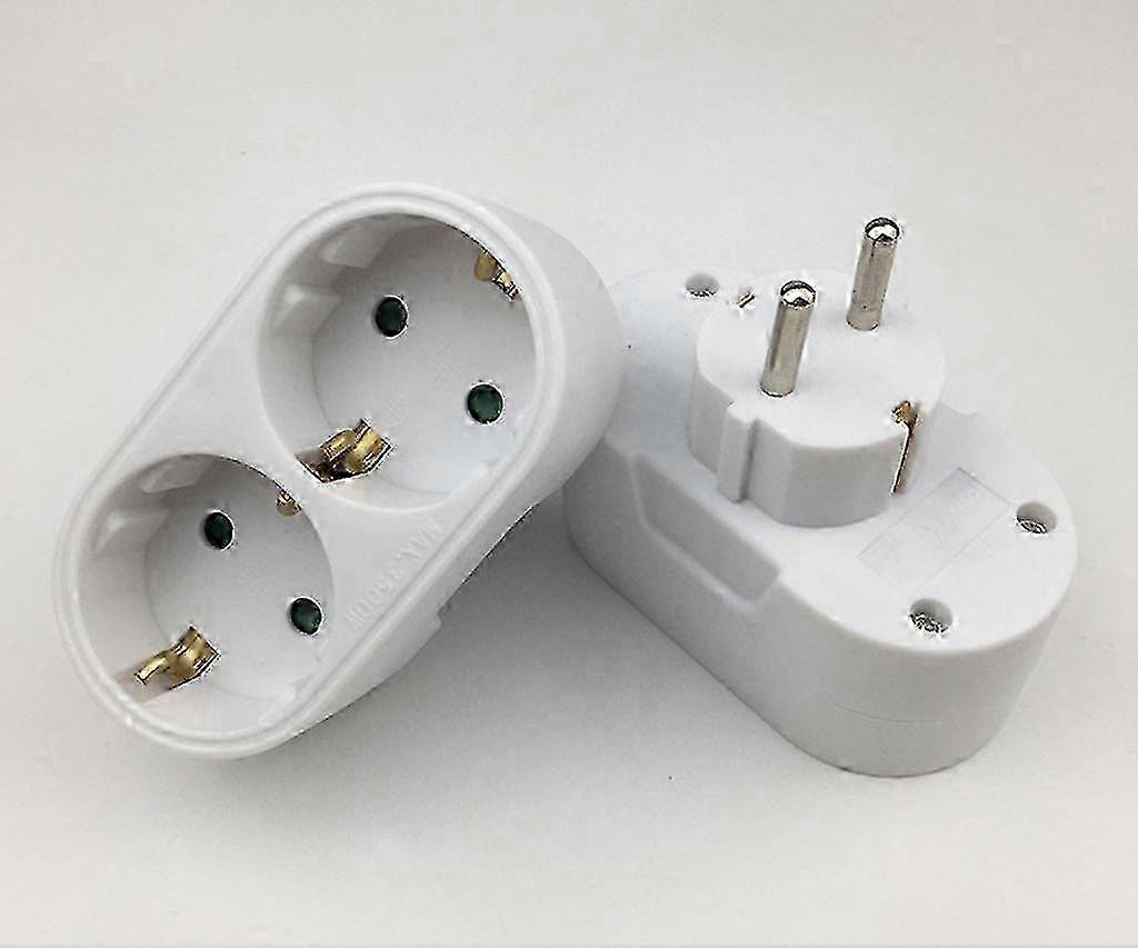 Dual EU Socket Multi-Plug Power Strip with Triple Outlet Adapter