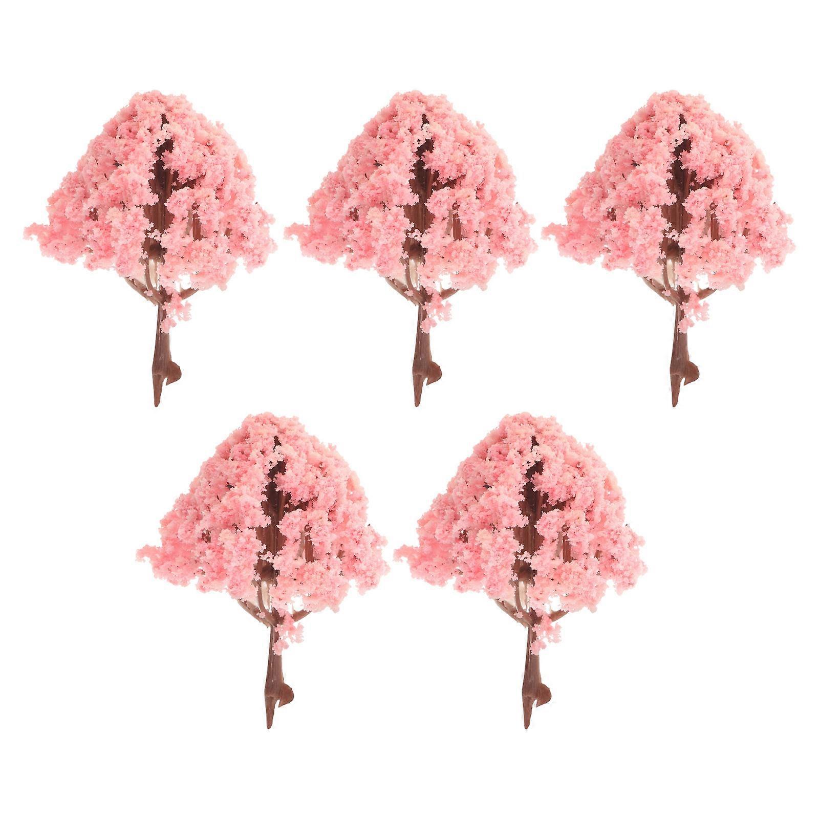 Mini Tree Decor Model Trees for Decor 20Pcs Cherry Blossom Plastic Trees