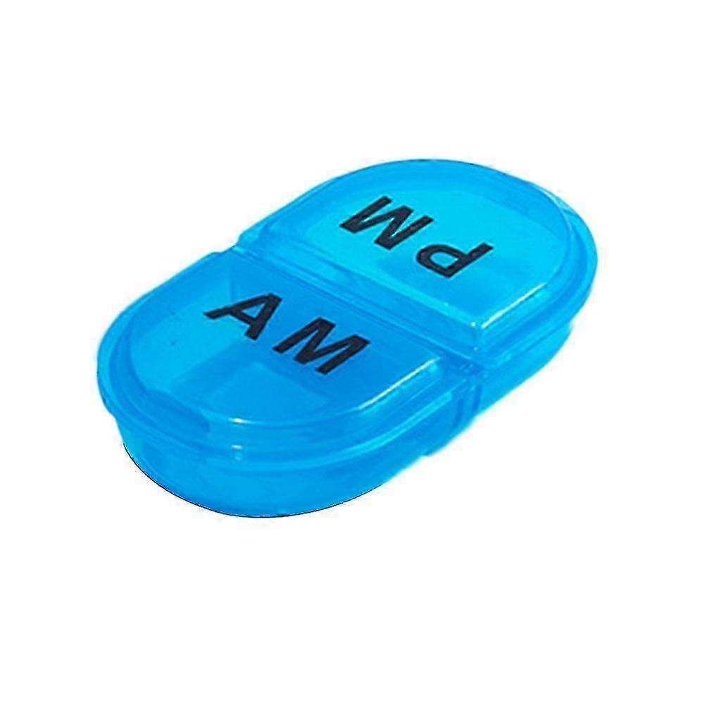 Oval Portable Pill Box With 2 Compartments