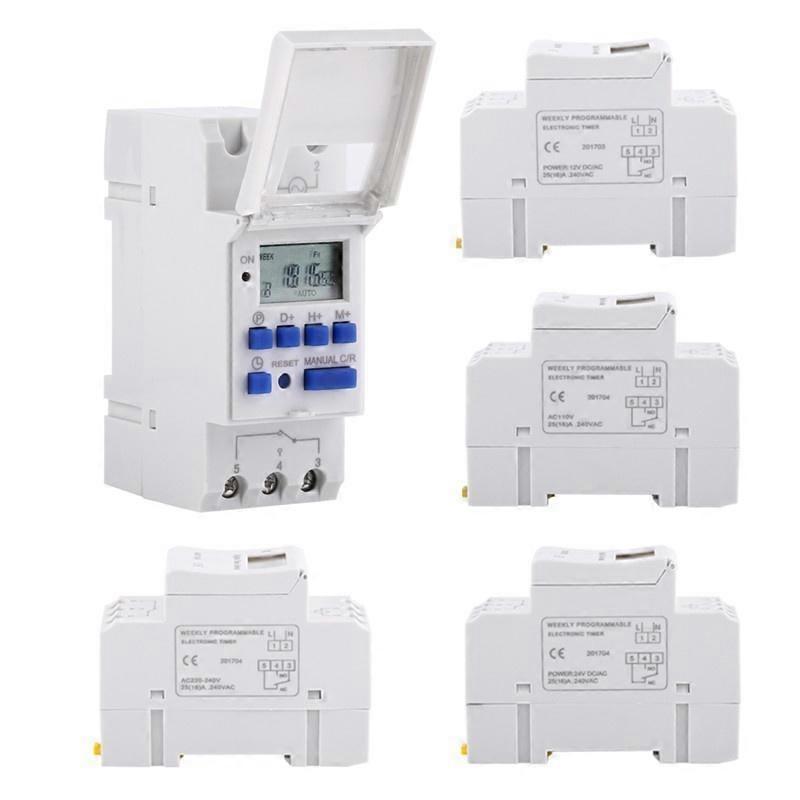 1Pc Digital Time Switch Weekly Programmable Electronic Timer with LCD Display