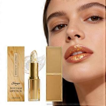 2Pcs AMZ Gold Foil Color-Changing Moisturizing Lipstick: Lightweight texture, natural color payoff, soft and hydrating, leaves lips with a glossy fini