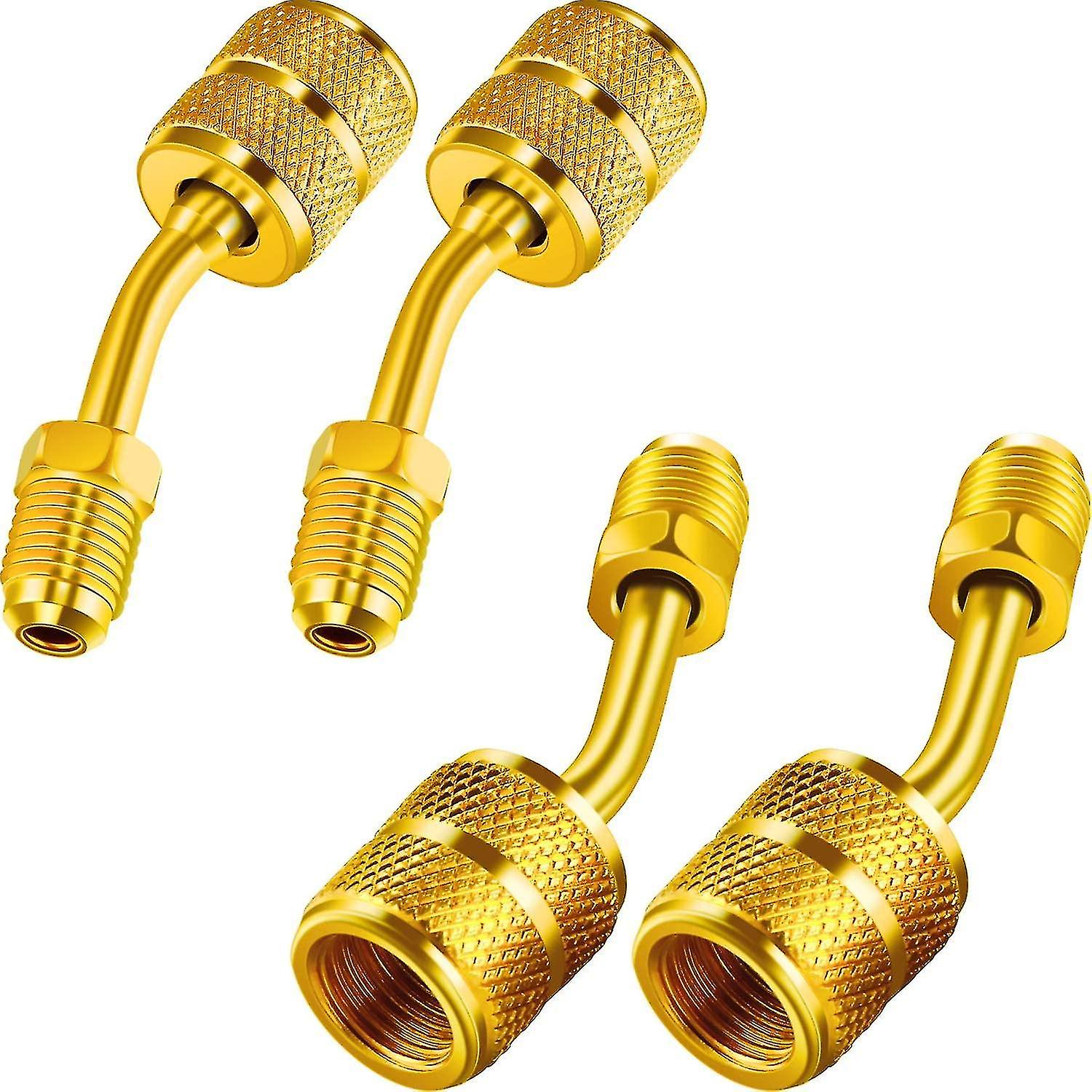 R410a Lading Vakuum Port Adapter Messing Omformer Med Fingerble 5/16 Tommers Sae Kvinnelig Rask Kobling Til 1/4 Tommers Sae Hann Bluss For Mini Split System Ai