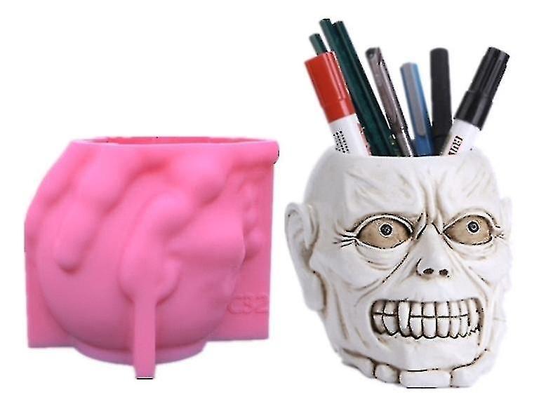 Skull Teeth Diy 3d Creative Pen Holder Flower Pot Silicone Mold Scented Candle Food Grade Chocolate Cake Decoration (1pcs)