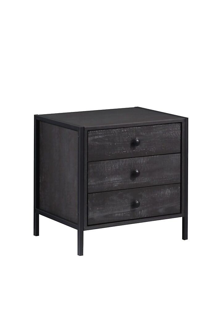 Kahra Nightstand With Three Drawers Black.