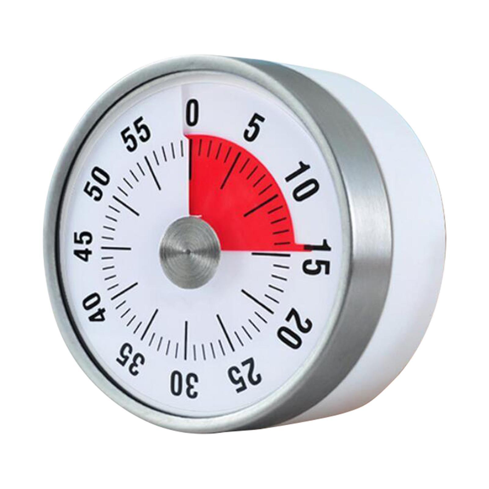 3 Inch Round Kitchen Mechanical Timer Countdown Count Up Alarm Cooking White