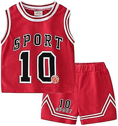 Çocuk Erkek Çocuk Spor Şort Setleri Basketbol Performans Tankı Üst Ve Şort Kiti