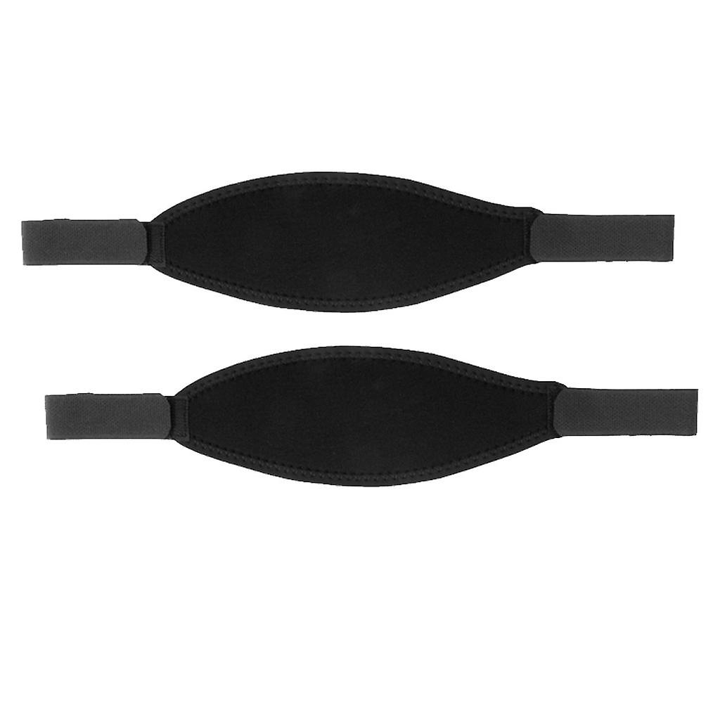 2pcs Rembourré Néoprène Plongée Plongée Masque Bracelet Lunettes de plongée Ceinture Bande Noir