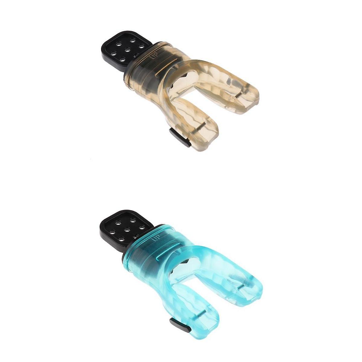 2pcs Scuba Diving Dive Snorkel Moldable Bite Mouthpiece Regulator Green/Grey