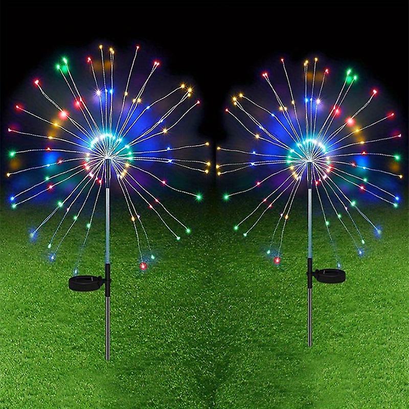1pc Solar Garden Firework Lights Upgraded 120 Led Solar Lights Outdoor Waterproof With 8 Lighting Modes For Garden Patio Yard Flowerbed Parties