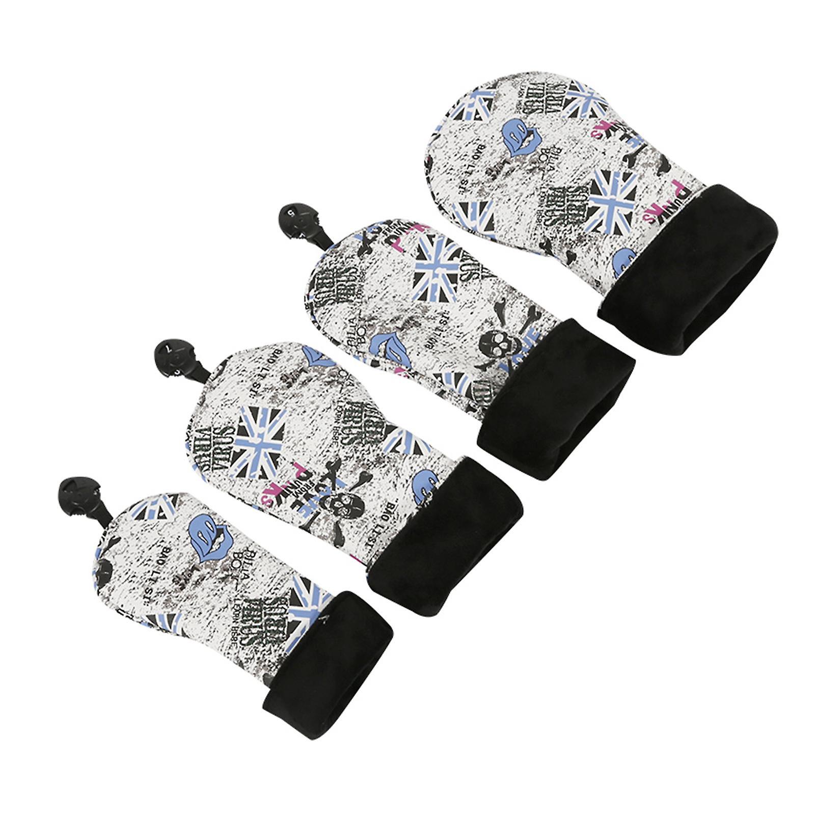 4Pcs Golf Club Head Covers Golf Wood Headcover with Number Tag Guard