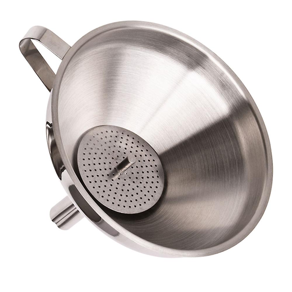 Appetito Stainless Steel Funnel With Removable Strainer Durable Dishwasher Safe