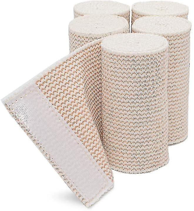 Cotton Elastic Bandage, 4quot; X 0.9-2 Cm Stretch Length, Hook And Loop Closure, Latex-free Compress