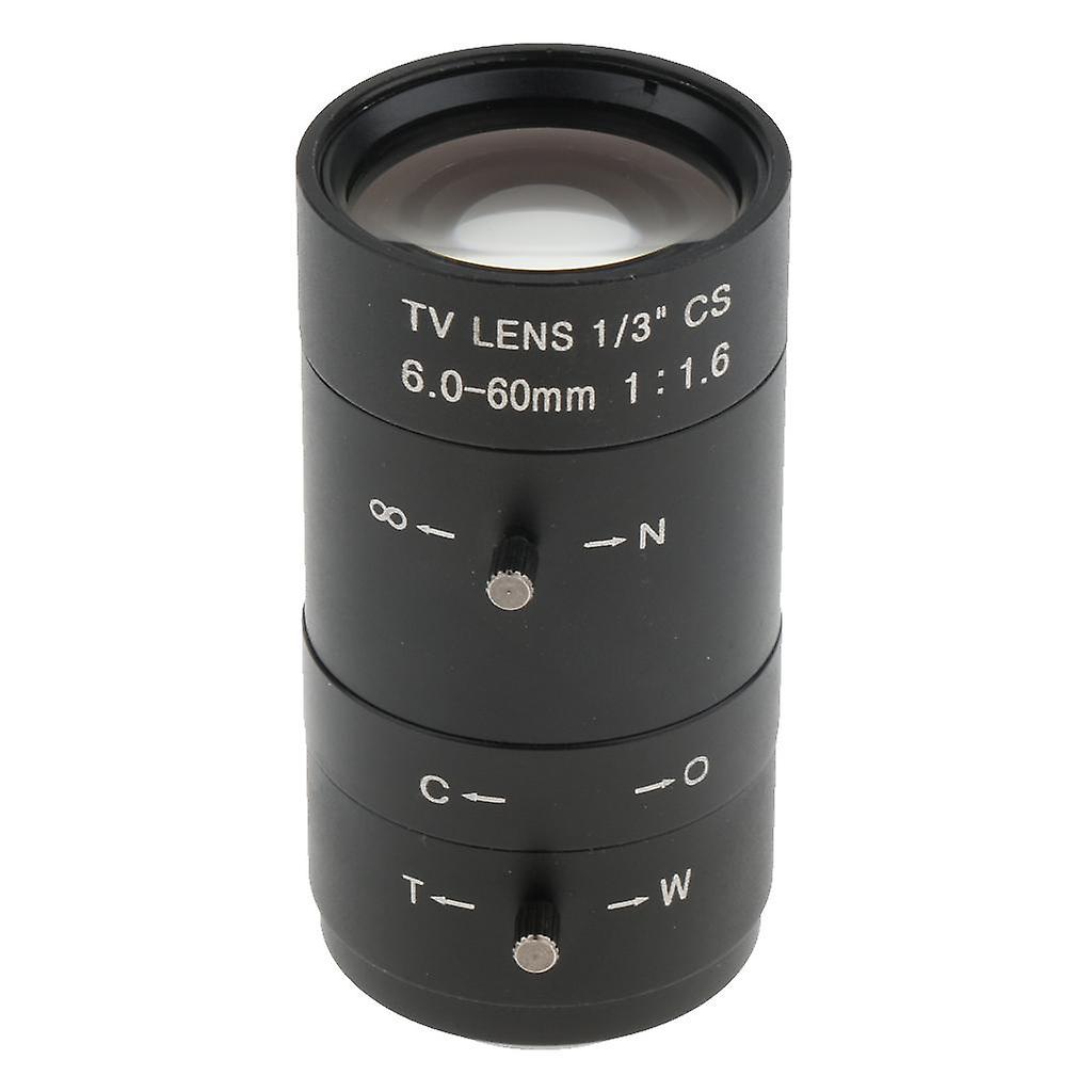 Varifocal 6-60mm F1.6 1/3" Manual IRIS Zoom CS Lens for CCTV Security Camera