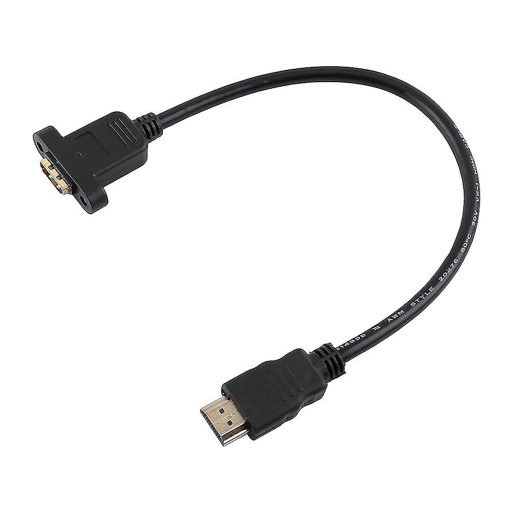 HDMI Male to HDMI Female Type A Adapter Extension Cable with Screw Hole 30cm
