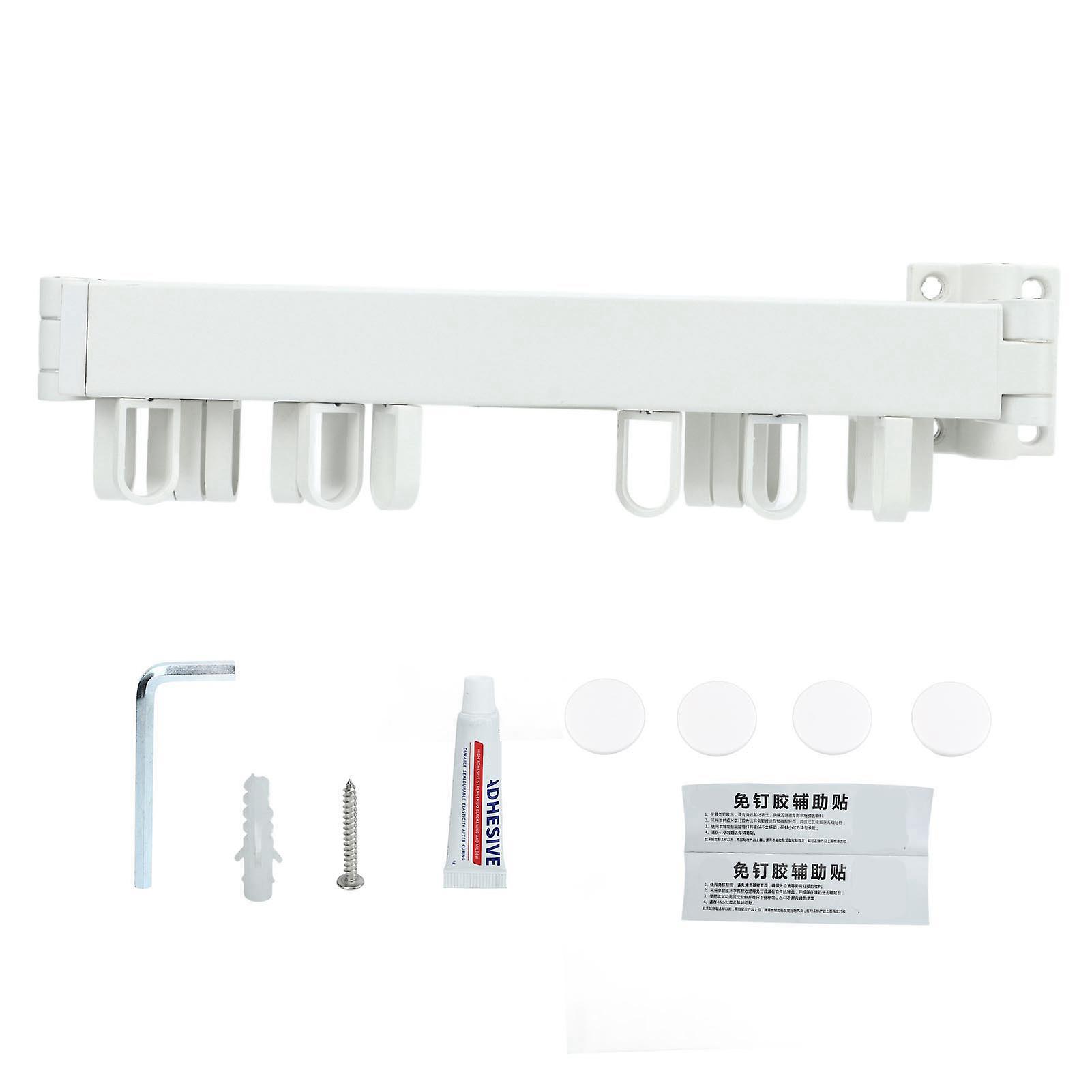 White Foldable Wall-Mounted Clothes Drying Rack for Balcony, Bathroom, or Laundry Room