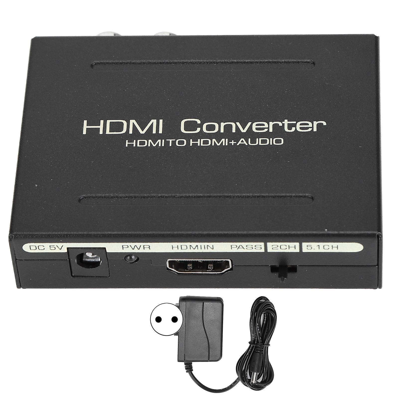 HDMI o Extractor - HDMI to HDMI, SPDIF Optical, RCA L/R Adapter, 4K, EU Plug