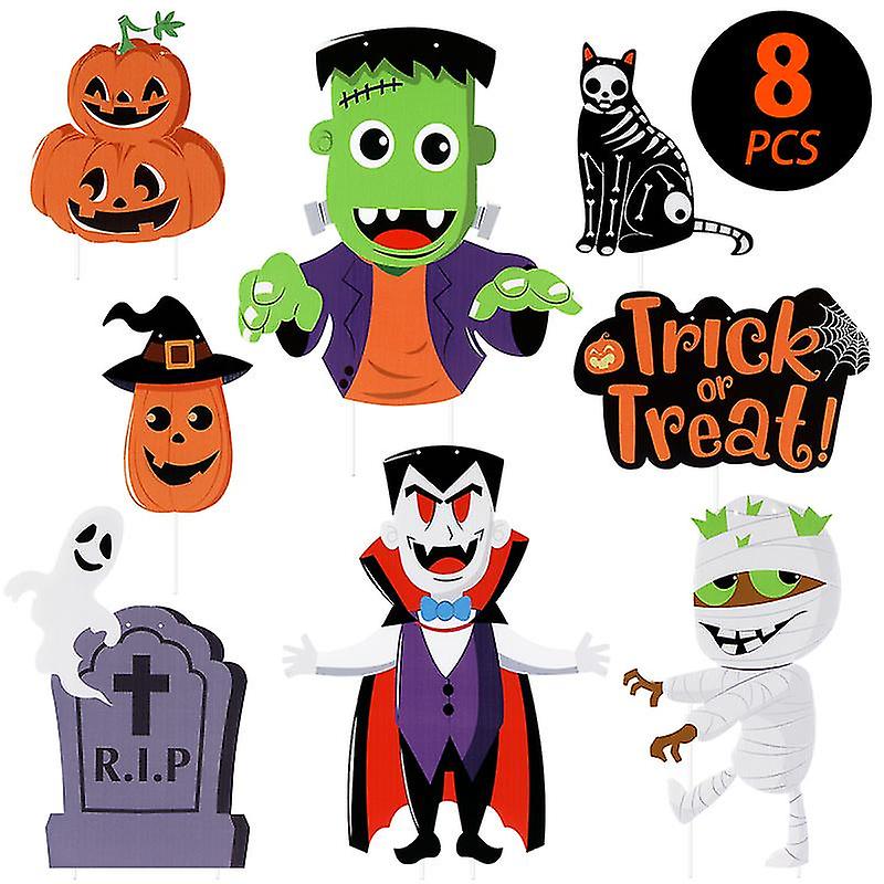 8pcs Halloween Hanging Sign
