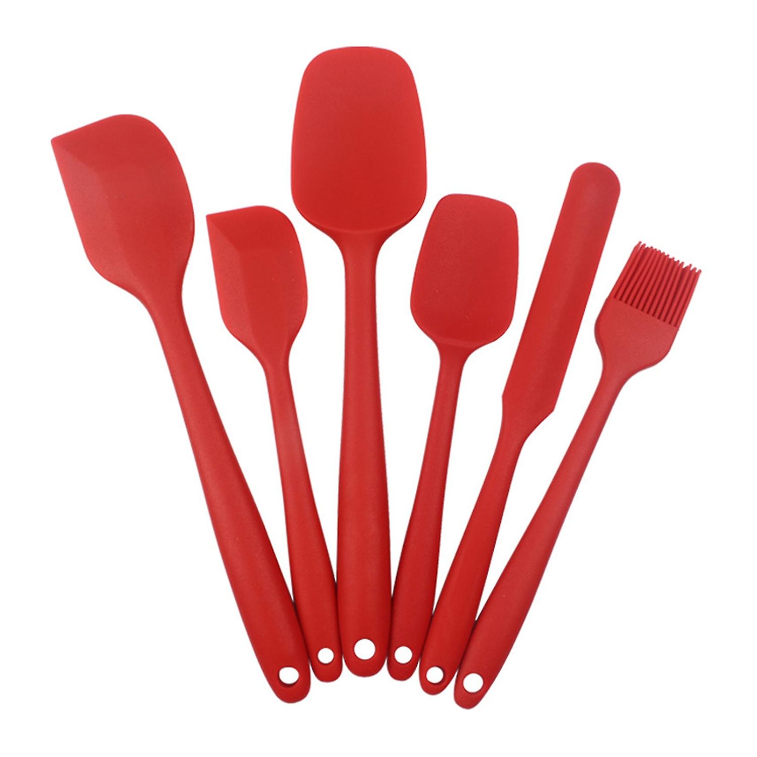 1 Set Good Flexibility Utensils Set One Piece Design Silicone Flour Cream Baking Utensils Set Baking